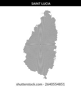 Unique black and white circular design representing Saint Lucia.