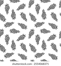 Unique black and white design showcases intricate leaf and vine patterns against a white background, perfect for fabric, wallpaper, or craft projects.