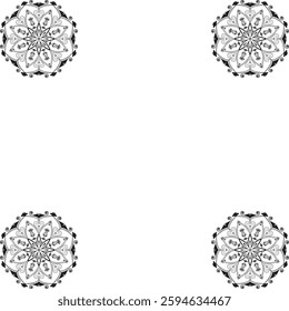 unique Black and white mandala design. Vector hand drawn circular decorative element.
