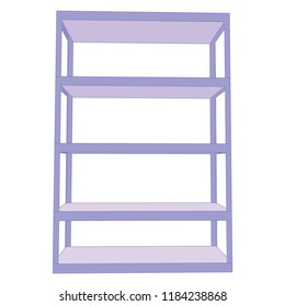 Unique Blank empty shelf Cute illustration front perspective 