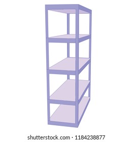 Unique Blank empty shelf Cute illustration front perspective 
