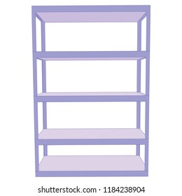 Unique Blank empty shelf Cute illustration front perspective 
