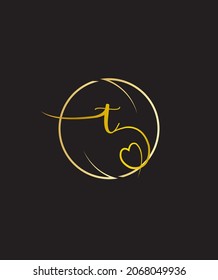 Una combinación única de estilo clásico y moderno tipo de letra plantilla de logotipo T