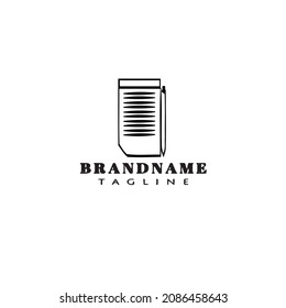 unique block notes logo cartoon icon design simple black modern isolated vector illustration