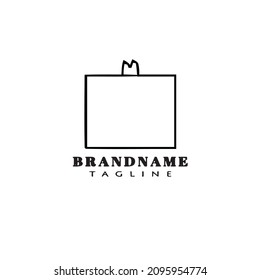 unique block notes logo cartoon icon design template black modern flat vector illustration