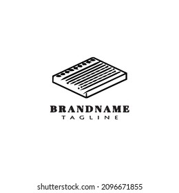 unique block notes logo cartoon icon design flat black modern isolated vector illustration