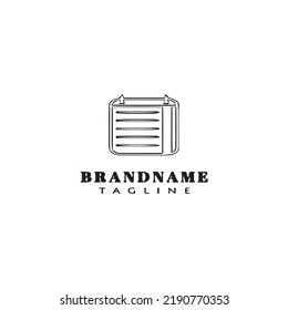unique block notes logo cartoon design template black modern isolated vector illustration