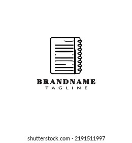 unique block notes logo cartoon icon design black modern isolated vector illustration