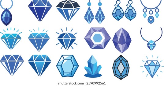 Unique Blue Diamond Gems Set