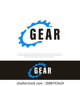 Unique blue Gear Logo Design Vector Template, mechanical logo symbol, logo symbol icon template