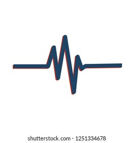 Unique blue and red Pulse Logo template design. vector illustration.