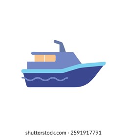 Unique boat icon designed for nautical-themed designs.