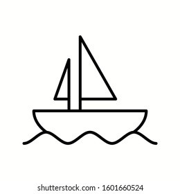 Unique Boat Vector Line Icon
