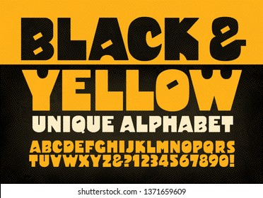 A unique bold alphabet called Black and Yellow