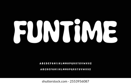 Unique bold chubby display font vector