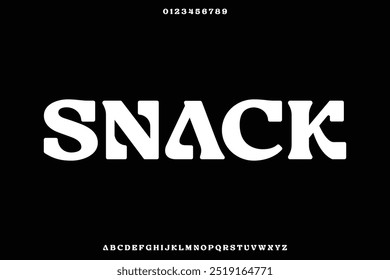 Unique bold decorative snack alphabet display font vector