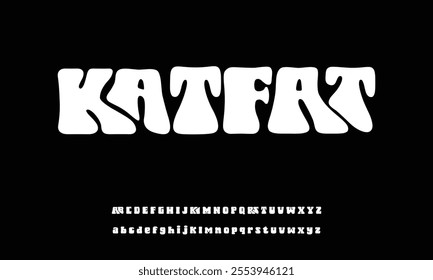 Unique bold groovy font vector retro style