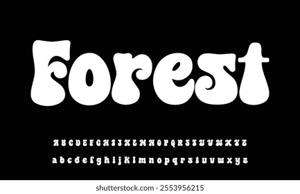 Unique bold groovy font vector retro style