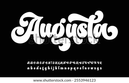 Unique bold groovy font vector retro style