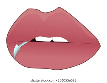 A unique and bold illustration of an oral piercing, showcasing modern body art and self-expression, perfect for branding, advertising, posters or merchandise.