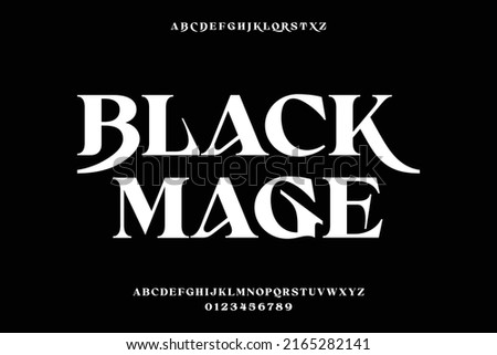 Unique bold serif font alphabets display font vector with alternate