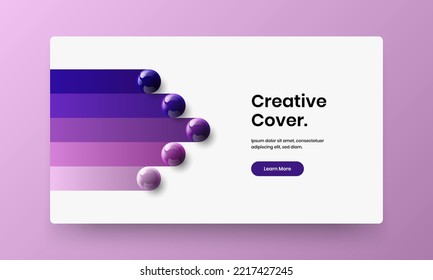 Unique book cover vector design concept. Creative realistic spheres postcard template.