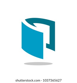 Unique book symbol, awesome vector logo design
