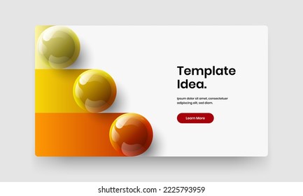 Unique booklet vector design illustration. Amazing 3D balls corporate cover concept.