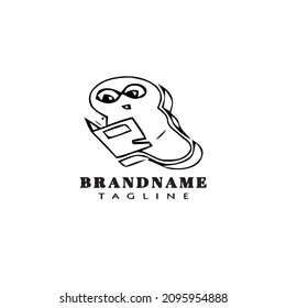 logotipo de ratón de biblioteca único caricatura plantilla de diseño de icono negro ilustración aislada moderna