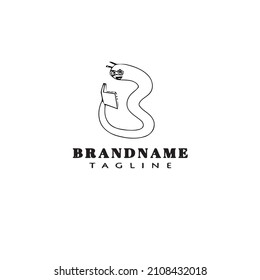 logotipo de ratón de biblioteca único caricatura plantilla de diseño de icono negro ilustración aislada moderna