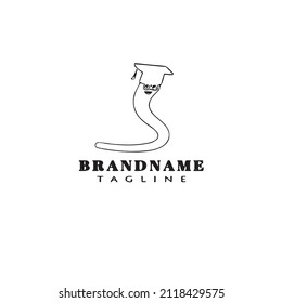 unique bookworm logo cartoon icon design template black modern vector illustration