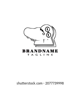 unique bookworm logo icon design template black modern isolated vector illustration
