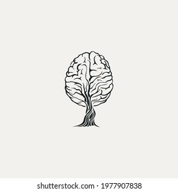 unique brain motif tree vector
