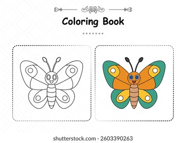 Unique Brazilian Butterfly Illustration for Coloring Fun