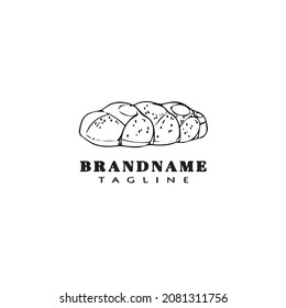 unique bread cartoon logo icon creative template cute modern isolated vector illustration