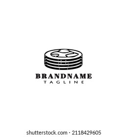 unique bread cartoon logo icon creative template black modern isolated vector cute