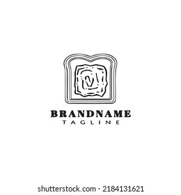 unique bread cartoon logo icon creative template black modern isolated vector cute