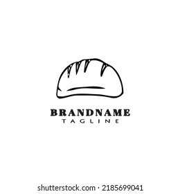 unique bread cartoon logo icon creative template black modern isolated vector cute