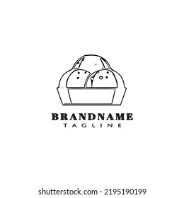 unique bread cartoon logo icon creative template black modern isolated vector cute