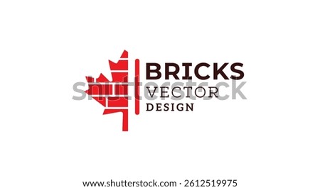 Unique brick with Canada flag icon vector design