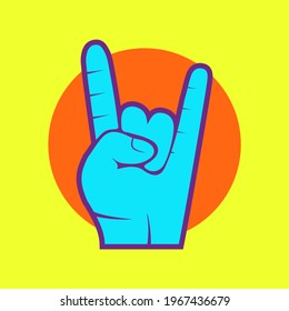 Unique and bright colorful design of the hand sign of cool and victory gesture in a very attractive style for all the crazy people.