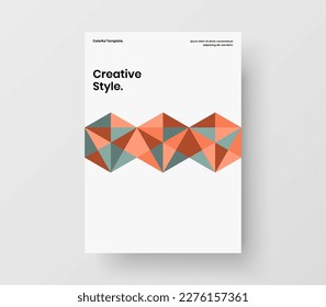 Unique brochure A4 vector design template. Fresh geometric pattern corporate identity layout.