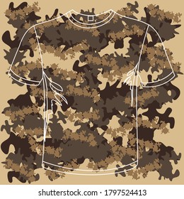 Unique brown camouflage pattern textile