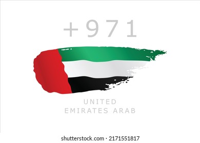 Unique brush style grunge flag of United Emirates Arab.