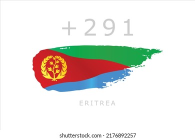 Unique brush style grunge flag of Eritrea with code area