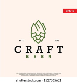 unique brwing logo. with hops to be the main icon. modern template design
