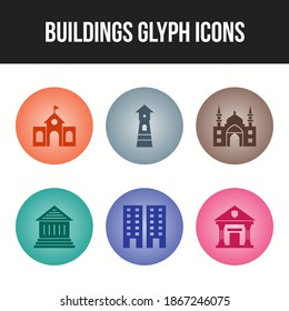 Unique Building and landmarks vector icon set