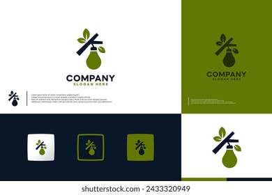 unique bulb , tree branch , ecology , logo design vector.