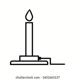 Unique Bunsen Burner Vector Line Icon