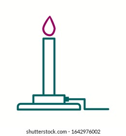 Unique Bunsen Burner Vector Line Icon